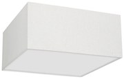 Stropné svietidlo Albion Square, 1x biele bavlnené tienidlo, (biele plexisklo), (40cm)