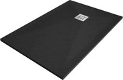 Mexen Stone+ obdĺžnikový kompozitný sprchový kút 90 x 70 cm, čierny - 44707090