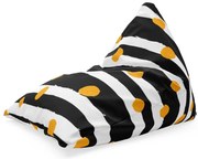 Sedací vak Triangl pruhy a bodky, čierna / biela