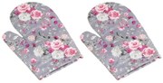 Bellatex Kuchynská chňapka Adela Kvety ruže ružová, 28 x 18 cm, 2 ks
