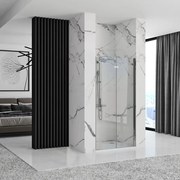 Rea Molier, skladacie sprchové dvere 80x190cm, 6mm číre sklo, chrómový profil + bočný magnetický profil, KPL-K6367
