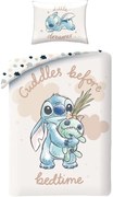 Bavlnené posteľné obliečky Stitch - motív Maznanie pred spaním - 100% bavlna - 70x90 cm + 140x200 cm