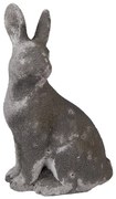 Šedá antik cementová dekorácia králik - 15*10*23 cm