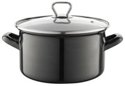 Smaltovaný hrniec s pokrievkou 3,3 l, čierna