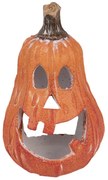 Oranžová keramická dekorácia tekvice Halloween - 11*10*18 cm