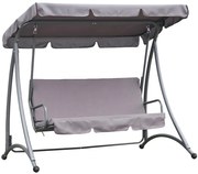 Záhradná hojdačka sivá s vankúšom