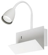 Rabalux 71090 nástenná lampa s odkladacím priestorom Tacito, biela
