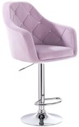 LuxuryForm DESIGN Barová stolička ROMA VELUR na striebornom tanieri - levanduľa