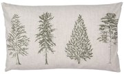 Béžová bavlnená obliečka na vankúš so stromčekmi Natural Pine Trees - 30*50cm