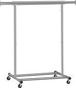 Stojan na oblečenie INEZ na kolieskach, max. 90 kg, 83,5x45x160cm, strieborná Jurhan