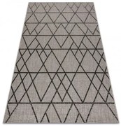 Koberec Šnúrkový SIZAL FLOORLUX 20508 strieb. / čierny Trojuholníky