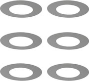 Sada 6 krycích krúžkov z nehrdzavejúcej ocele pre zapustené bodové svetlá 7,5 - 13 cm - Spacer