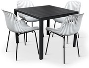 Noela Záhradný jedálenský set Viking M + 4x stolička GABY šedá