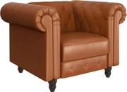 Koňakovohnedé kreslo chesterfield z imitácie kože Felix – Støraa