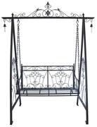 Čierna kovová záhradná hojdačka Kari - Garden Pleasure