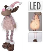 Vianočný sob s LED – ružový 45 cm