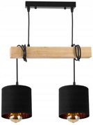 BERGE Závesné stropné svietidlo LED drevený trámový 2xE27 Luster Loft Lampshade Gold