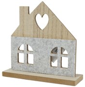 Drevený dekoratívny domček HEARTLY 14 cm