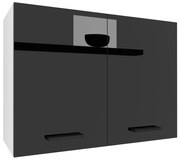 Kuchynská skrinka Belini horná 80 cm čierny lesk  INF SG80/2/WT/B/0/B1