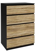 Komoda 33 Belini čierny / dub sonoma  SI KOM1/1/B/DS/0/0