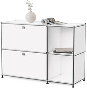 Kovová odkladacia skrinka »CN3« s 2 výklopnými priehradkami, biela