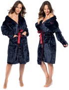 Dámský župan Roger M tmavě modrý/červený