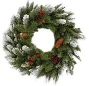 Vianočný veniec 100% 3D Jedľa Zasnežená 50cm