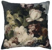 Zamatový vankúš s dekorom kvetín Romantic Flowers - 45*45*15cm