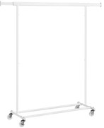 SongmicsHome Stojan na oblečenie INEZ na kolieskach, max.90kg, 83,5x45x160cm, biela