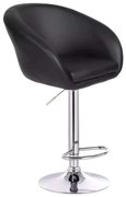 LuxuryForm DESIGN Barová stolička VENICE na striebornom tanieri - čierna