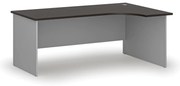 Rohový kancelársky písací stôl PRIMO GRAY, 180x120 cm, pravý, sivá/wenge