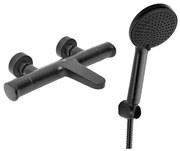 Vaňová batéria SAT Dark s vaňovým setom 150 mm čierná matná SATBSDA222CSET1