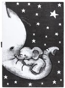 Koberec PETIT TRUMPET TRÚBA SLONIA SLONÍK HVIEZDY sivý