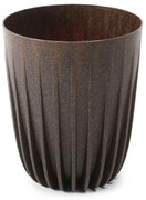 PLASTOVÝ KVETINÁČ STRIPPED ECO 23X19 CM TMAVOHNEDÁ
