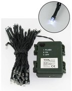 LED Vianočná vonkajšia reťaz 100xLED/2 funkcie/3xAA 10,8m IP44 studená biela