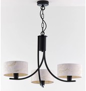 Jupiter 2103 - Luster na reťazi ARTHUR 3xE27/15W/230V biela/čierna/mramorový dekor