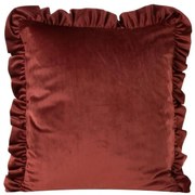 Obliečka na vankúš Velvet/25/K 45x45 tehlová/ volánik 387648