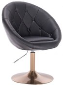 LuxuryForm DESIGN Kreslo VERA na zlatom tanieri - čierne