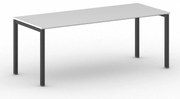 Rokovací kancelársky stôl PRIMO SQUARE, 200x80 cm, čierna podnož, biela
