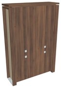 Vysoká skriňa Verno+ S 140 x 46 x 210 cm, delená, orech / vanilka