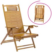 Zahradní polohovací křeslo, přírodní, bambus ,VARDON