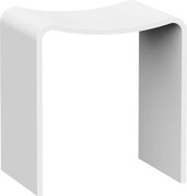 Sapho Sapho, KORAL kúpeľňová stolička 40x43x30cm, solid surface, biela mat, WF462