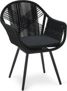 Otočná záhradná stolička s textilným krížovým výpletom