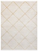 Koberec DUKE 51245 krémový / zlatý, károvaný / strapce