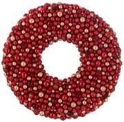 Červeno-zlatý dekoratívny veniec z malých ozdôb Balls - 50*9*50cm