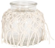 Sklenená dekoratívne váza s povrázky - Ø 12 * 12 cm