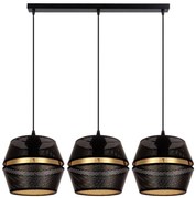 Luster na lanku PARIS 3xE27/60W/230V čierna/zlatá
