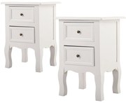 Set 2 nočných stolíkov, biely