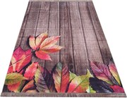 DY Hnedý koberec s motívom listov Horeca-New 106 Rozmer: 160x220 cm