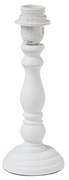 Biela drevená noha k lampe s patinou - Ø 10 * 26 cm